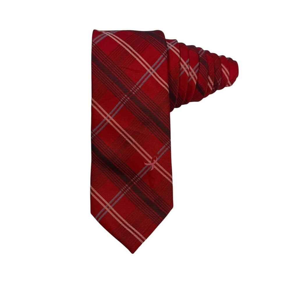 Susan G Komen Red Blue Pink Plaid Breast Cancer Necktie Novelty
